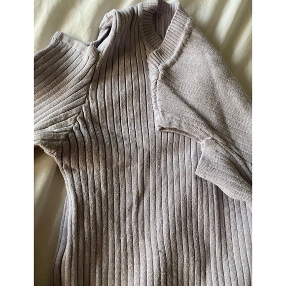 Boohoo Ribbed Long Sleeve Midi Dress Purple Women’s Size M Knit Cold Shoulder - Picture 3 of 4